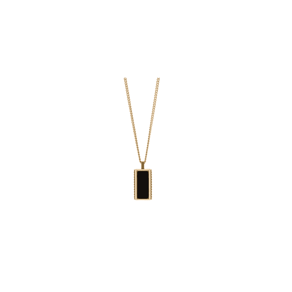 HATTON GOLD ON STEEL GEMSTONE NECKLACE