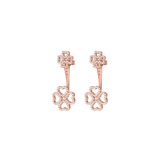 HEART4HEART 18CT ROSE GOLD VERMEIL & CUBIC ZIRCONIA EARRINGS