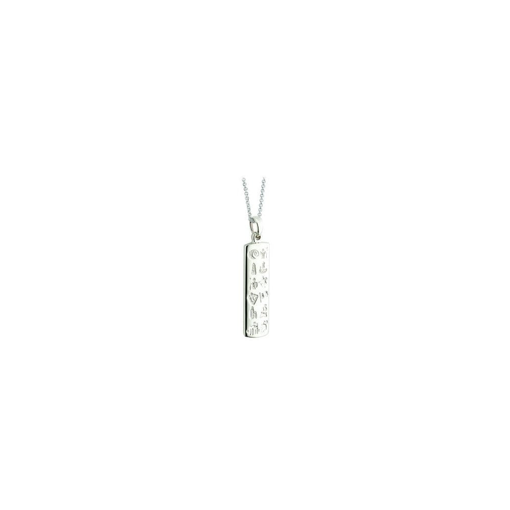 HISTORY OF IRELAND RECTANGULAR DISC PENDANT WITH 18" STERLING SILVER CHAIN
