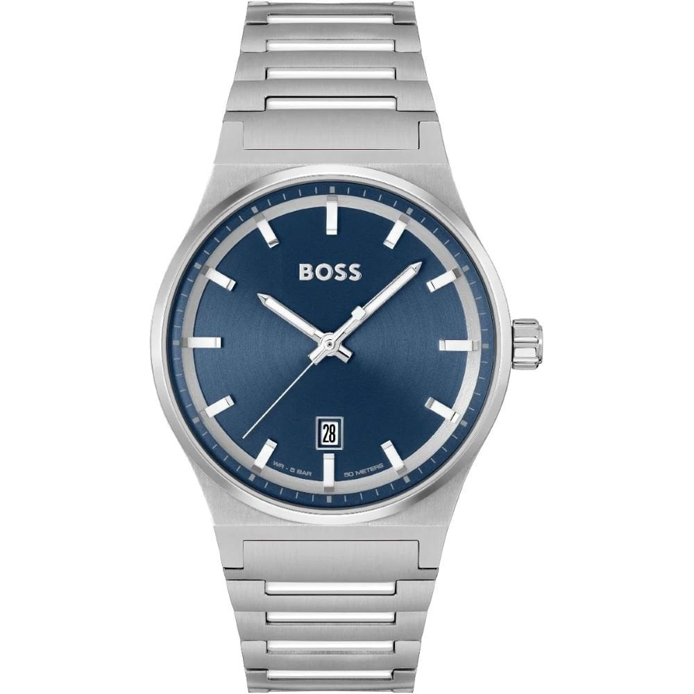 HUGO BOSS CANDOR STEEL CASE BRACELET NAVY BLUE DIAL GENTS WATCH
