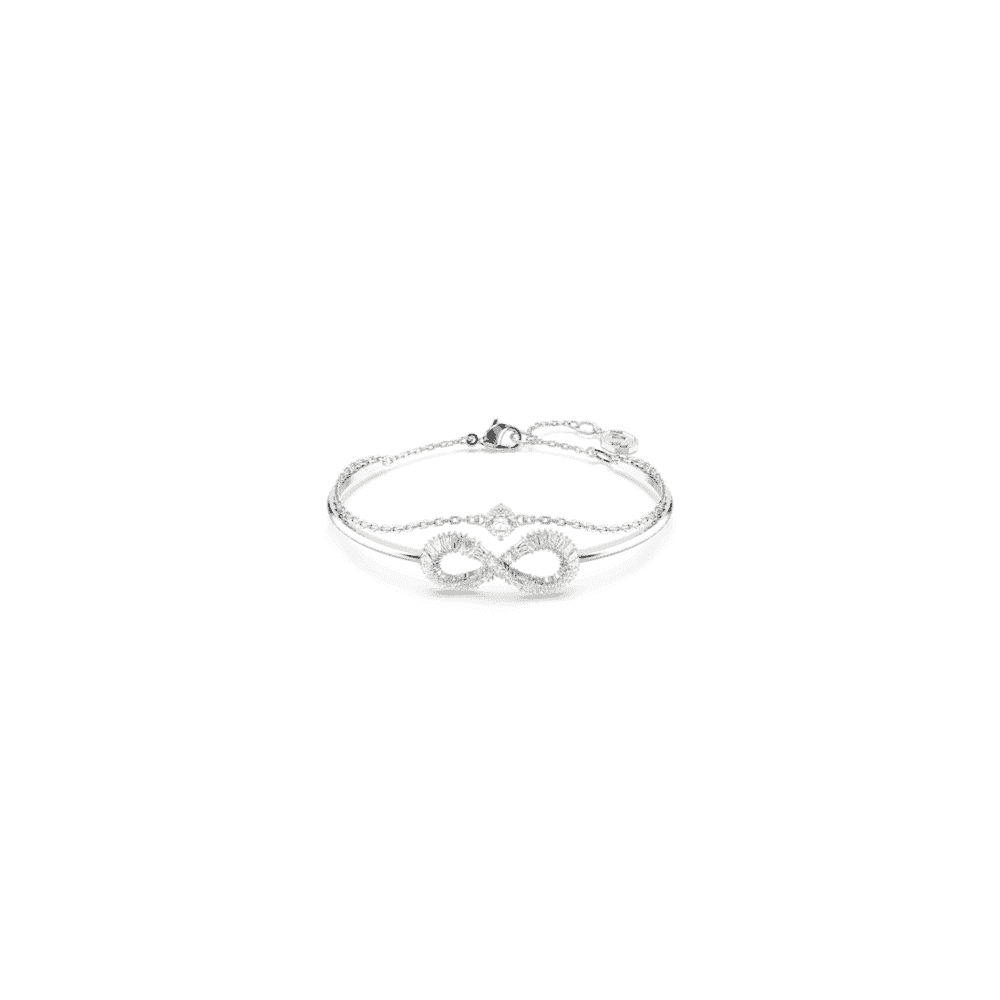 HYPERBOLA RHODIUM FINISHED INFINITY LAYERED BANGLE