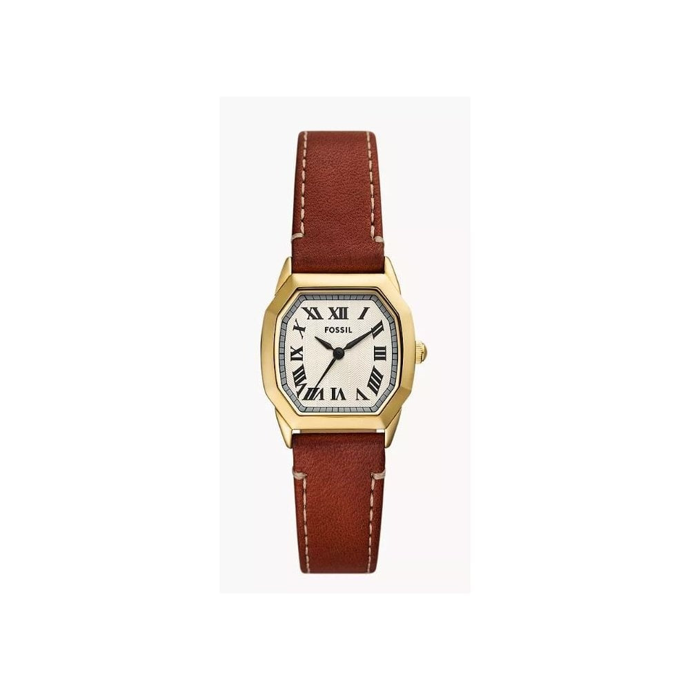 Harlow, Cream Dial Ladies Brown Leather Watch