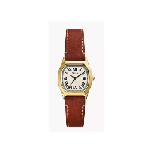 Harlow, Cream Dial Ladies Brown Leather Watch
