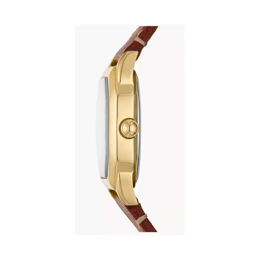 Harlow, Cream Dial Ladies Brown Leather Watch