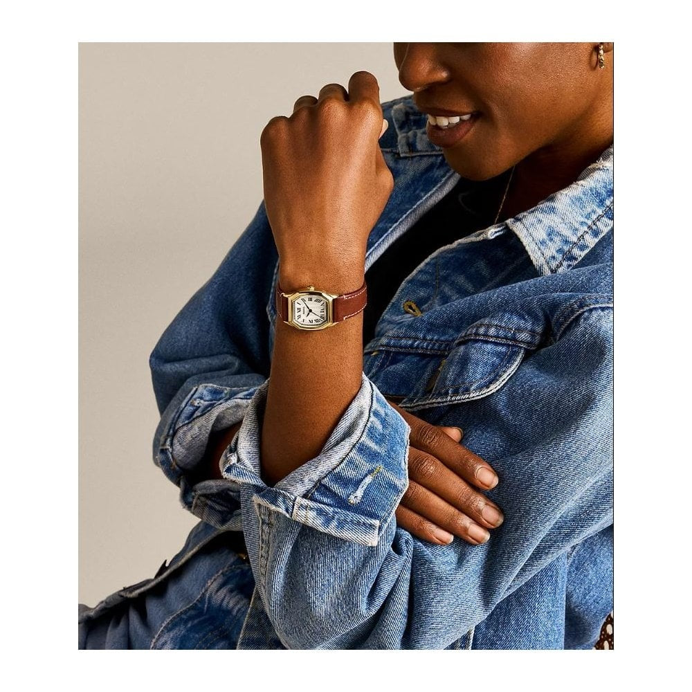 Harlow, Cream Dial Ladies Brown Leather Watch