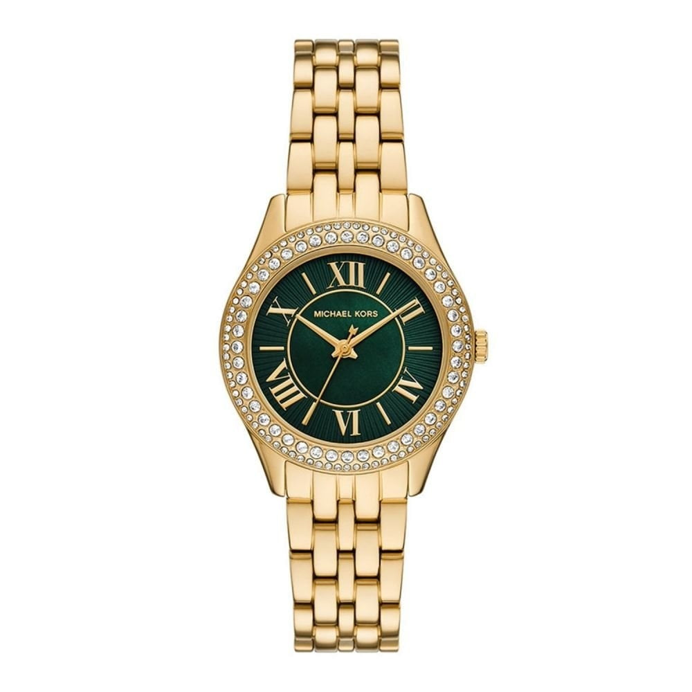 Harlowe, Three-Hand, Green Dial, Ladies Gold-Tone Stainless Steel Watch