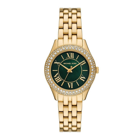Harlowe, Three-Hand, Green Dial, Ladies Gold-Tone Stainless Steel Watch