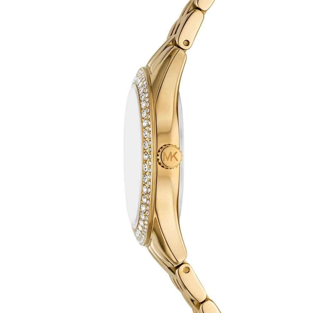 Harlowe, Three-Hand, Green Dial, Ladies Gold-Tone Stainless Steel Watch