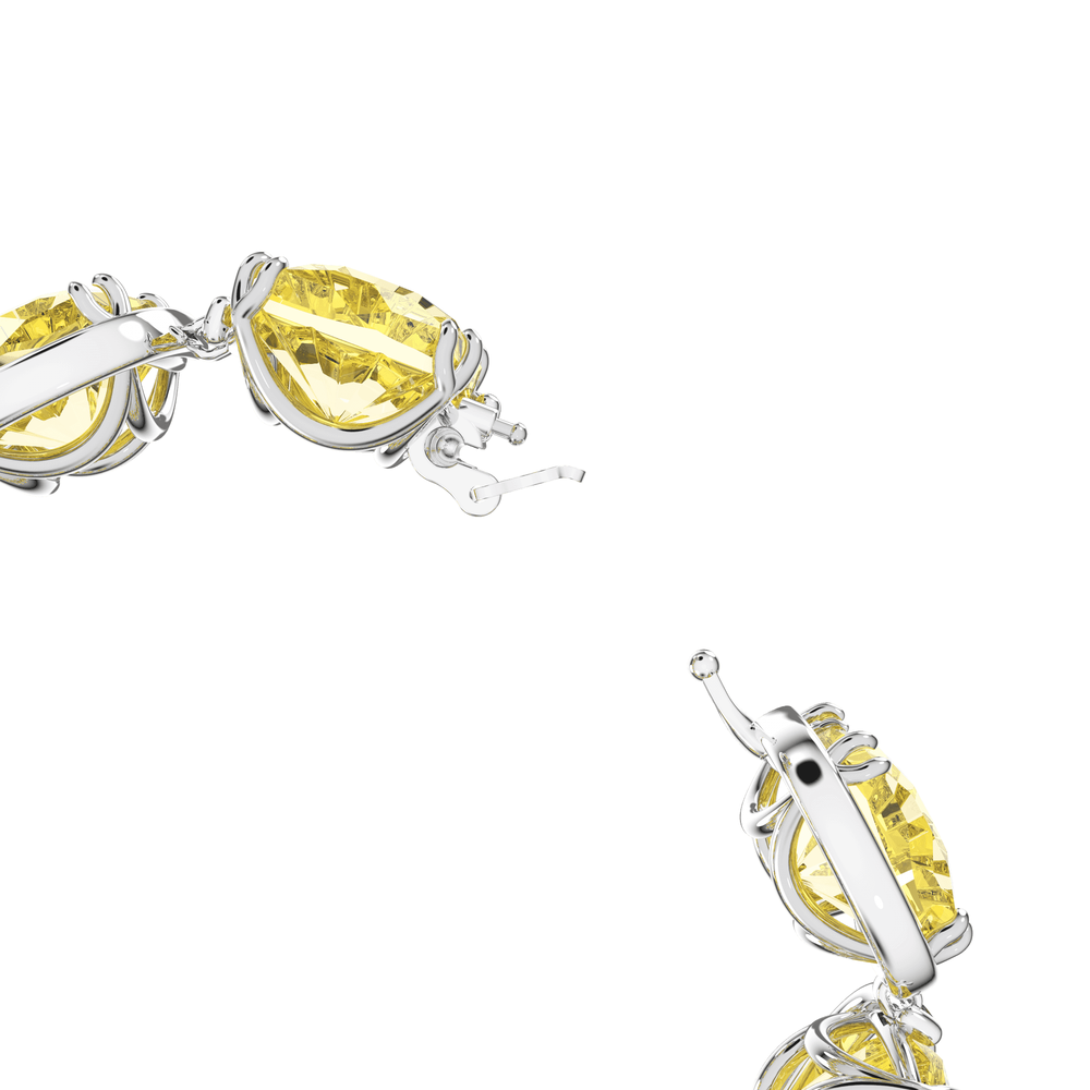 Harmonia bracelet Cushion cut, Yellow, Rhodium plated