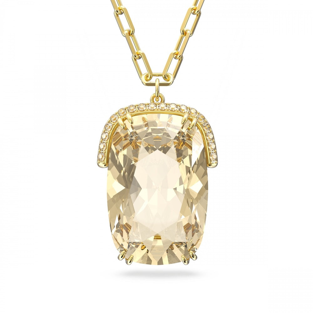 Harmonia pendant Oversized crystal, Gold tone, Gold-tone plated