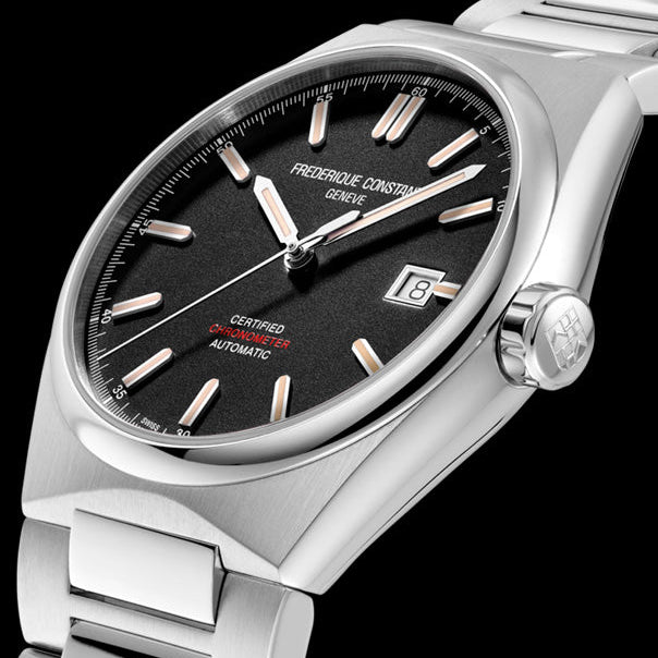 Frederique Constant Highlife Automatic COSC Gents Stainless Steel Watch with Black Interchangable Leather Strap