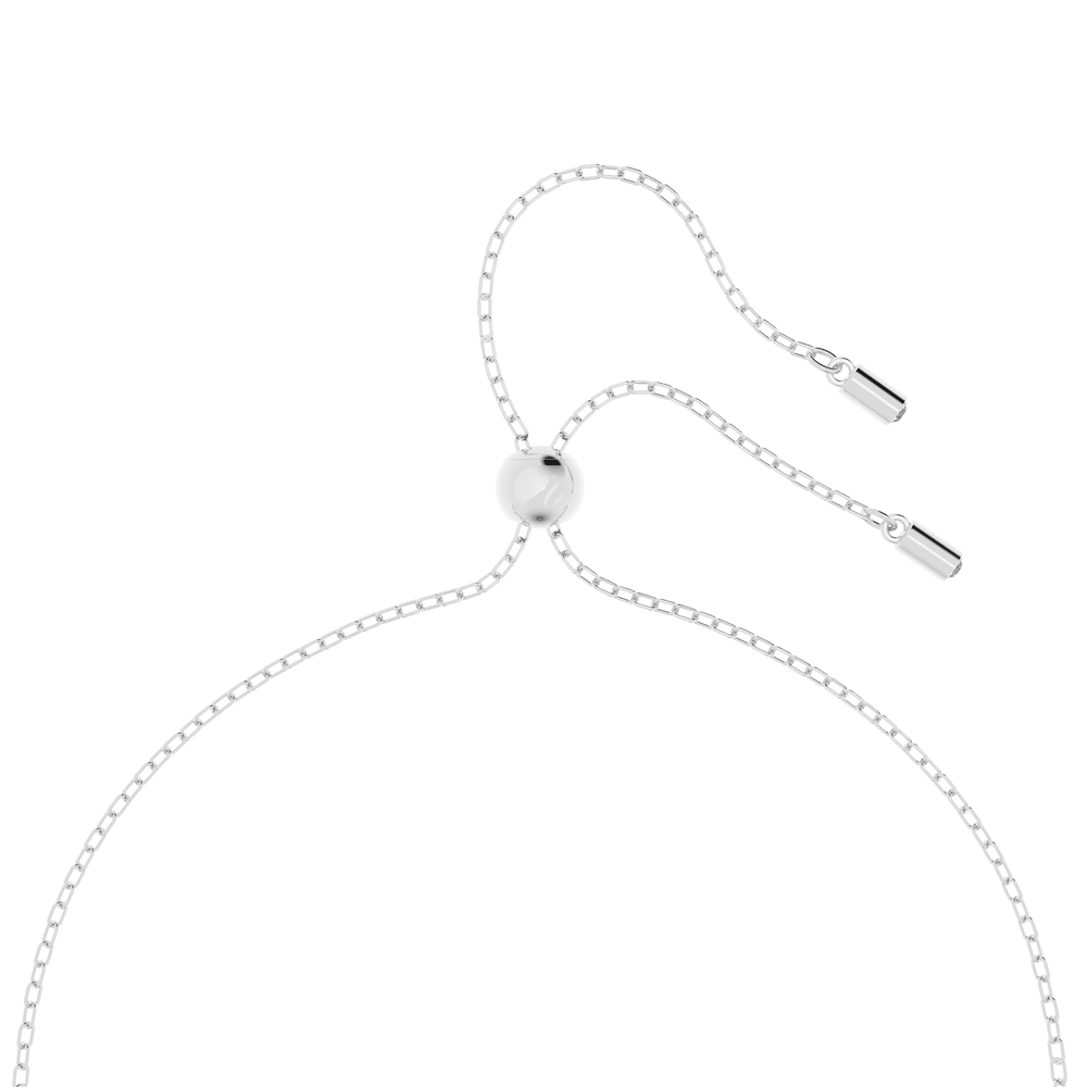 Hollow pendant, White, Rhodium plated