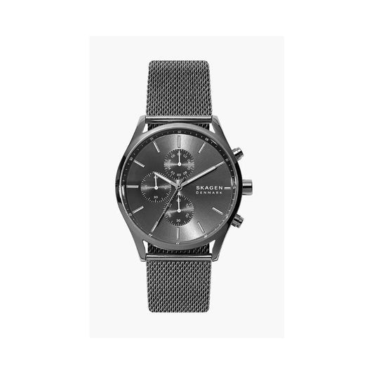 Holst Chronograph Charcoal Gents Stainless Steel Mesh Watch