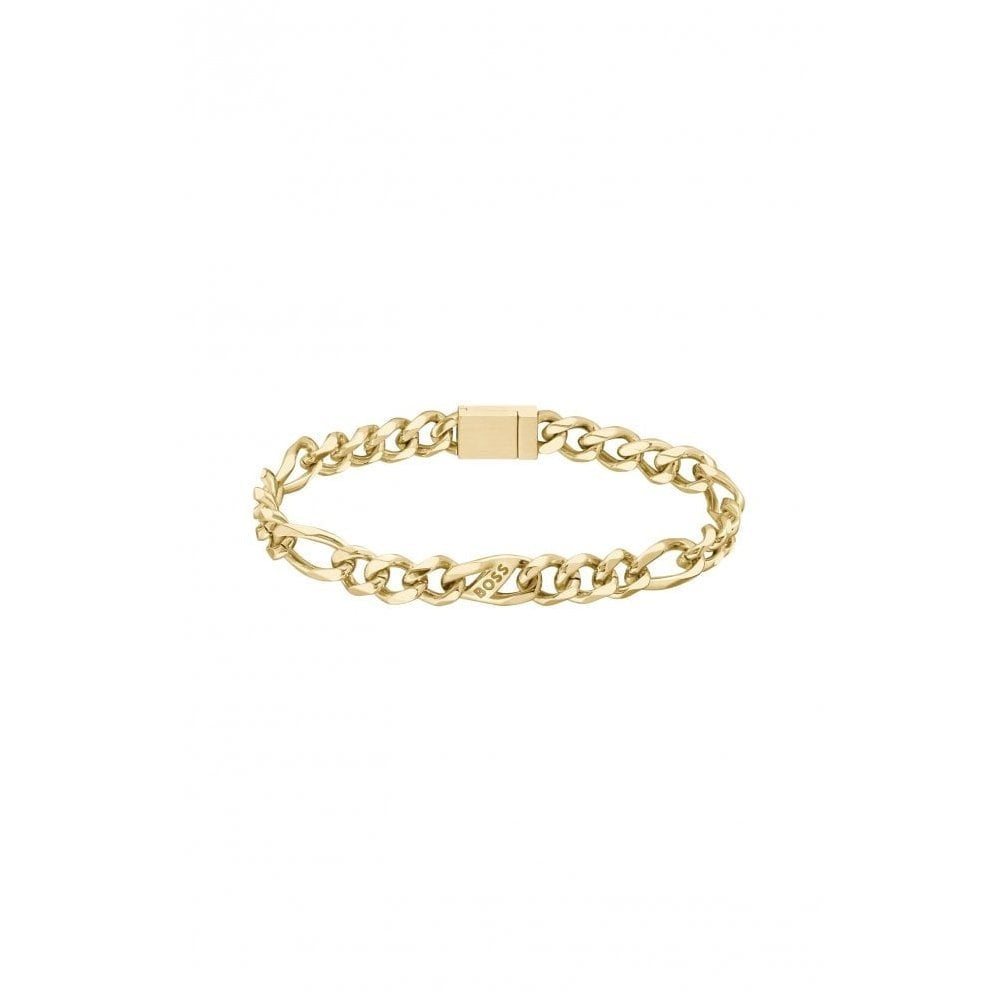 Hugo Boss Jewellery Men's Rian Logo Link Gold IP Bracelet