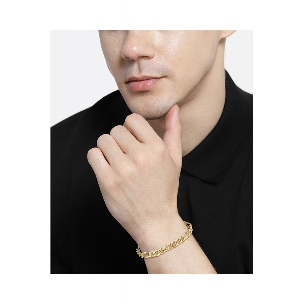 Hugo Boss Jewellery Men's Rian Logo Link Gold IP Bracelet