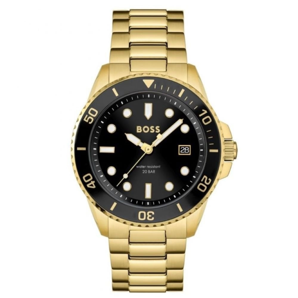 Hugo Boss Mens Gold Case And Bracelet Watch