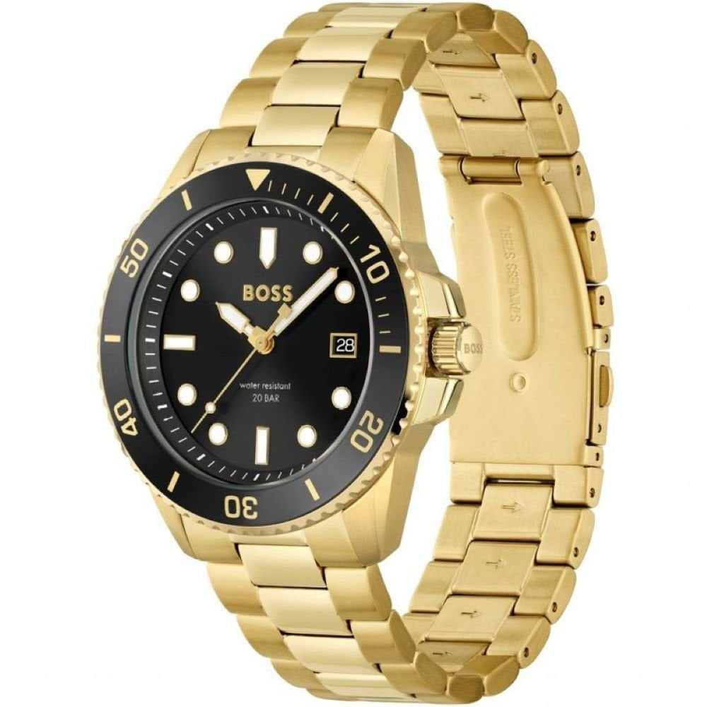 Hugo Boss Mens Gold Case And Bracelet Watch