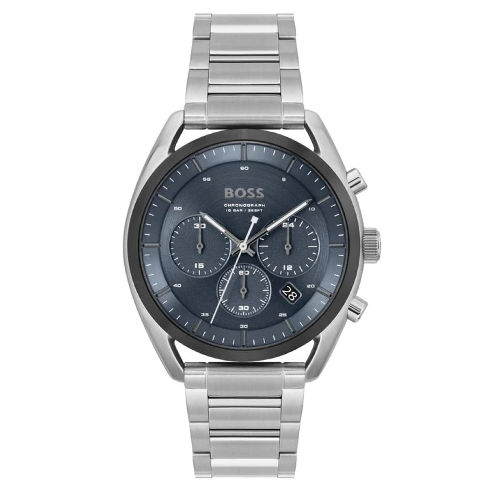 Hugo Boss Mens Top Steel Blue Dial Watch