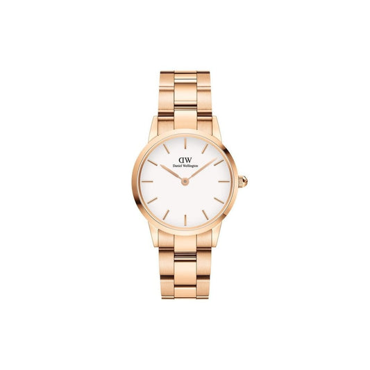 ICONIC LINK ROSE GOLD STAINLESS STEEL LINK BRACELET WATCH WITH WHITE DIAL