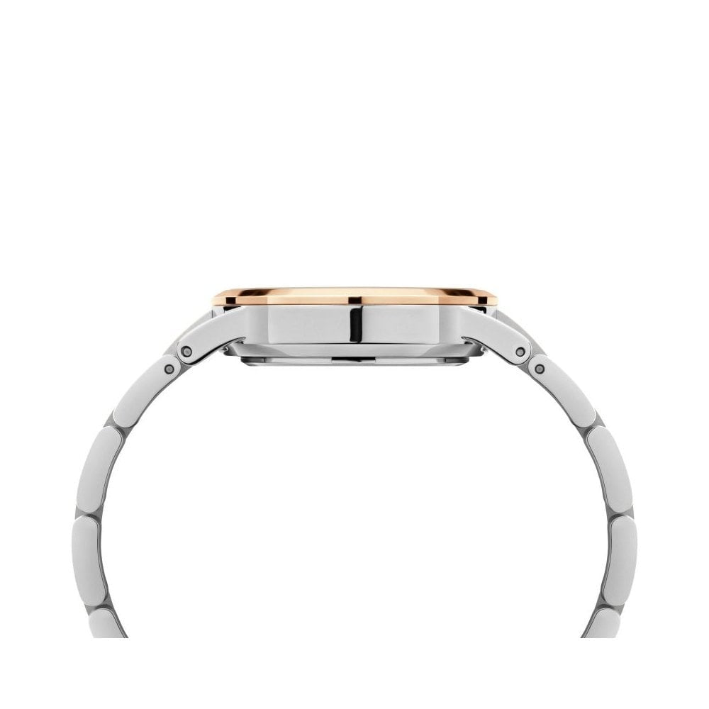 ICONIC LUMINE 2 TONE ROSE GOLD & STAINLESS STEEL BRACELET WATCH WITH ZIRCONIA ON DIAL