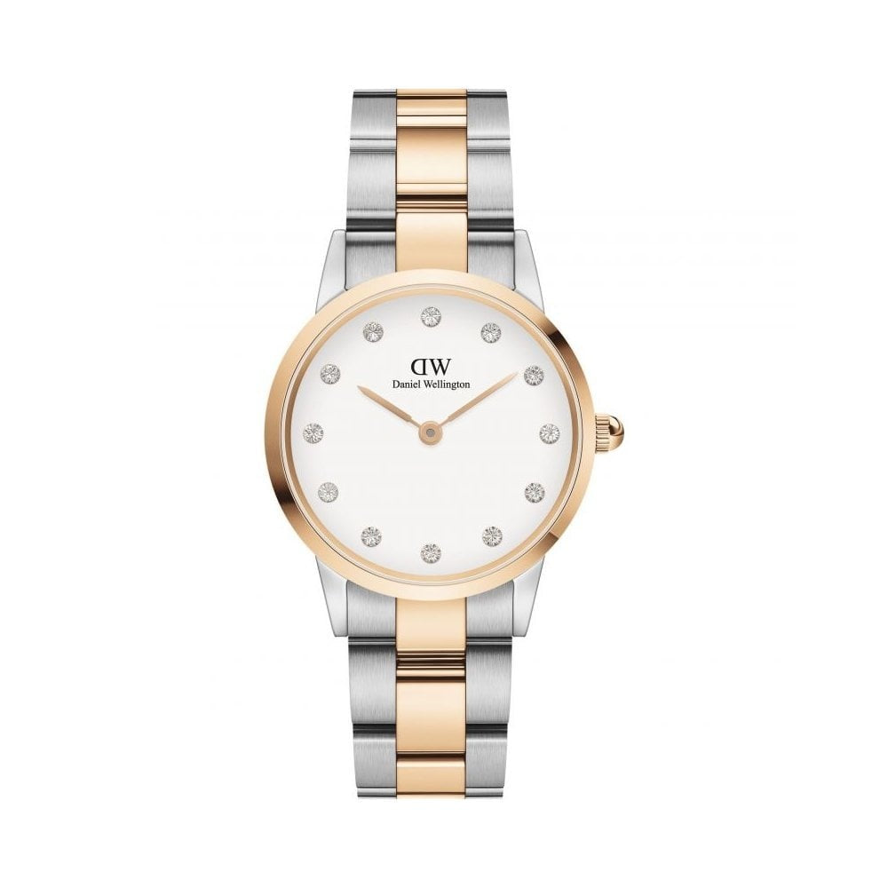 ICONIC LUMINE ROSE GOLD & STAINLESS STEEL BRACELET WATCH WITH ZIRCONIA ON DIAL