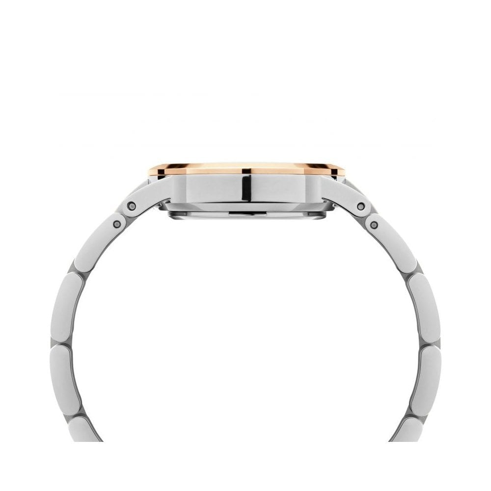 ICONIC LUMINE ROSE GOLD & STAINLESS STEEL BRACELET WATCH WITH ZIRCONIA ON DIAL