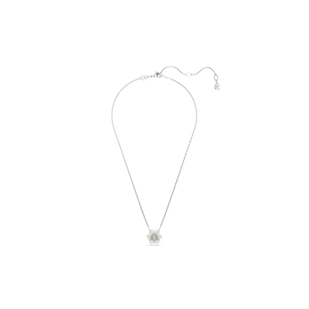 IDYLLIA RHODIUM FINISHED FLOWER PENDANT WITH YELLOW CENTER
