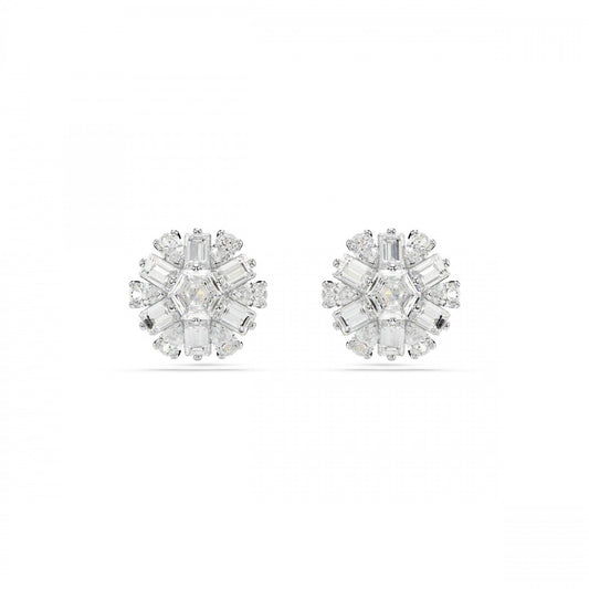 IDYLLIA SNOWFLAKE RHODIUM FINISHED STUD EARRINGS