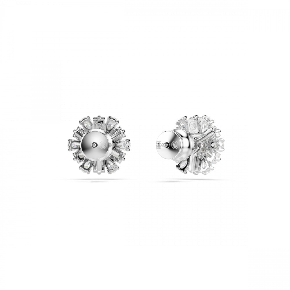 IDYLLIA SNOWFLAKE RHODIUM FINISHED STUD EARRINGS