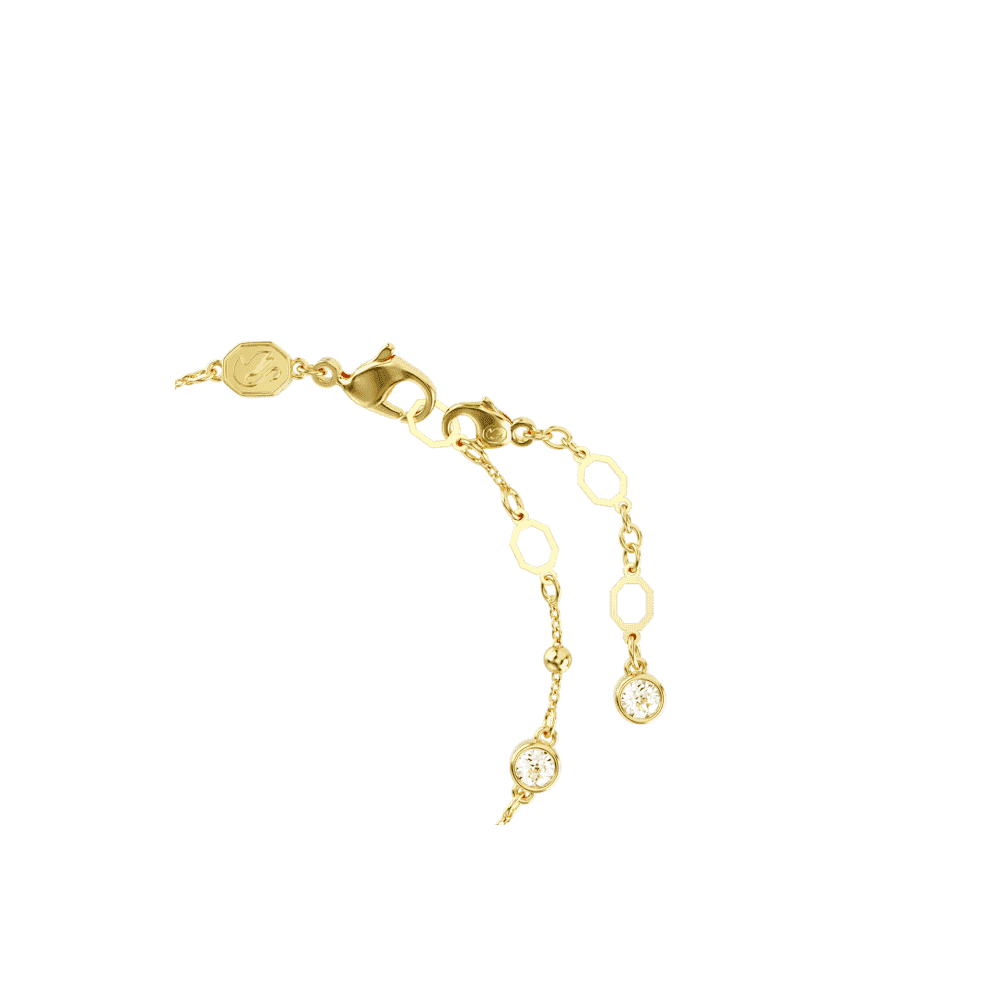 IMBER GOLD BRACELET WITH ROUND RUBOVER SET CRYSTALS