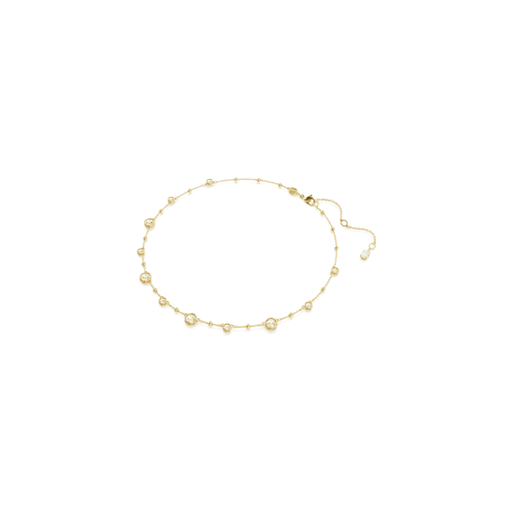 IMBER GOLD NECKLACE WITH SCATTERED RUBOVER SET CRYSTALS