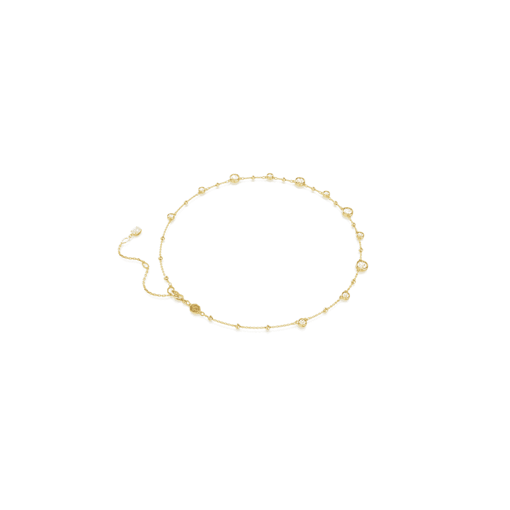 IMBER GOLD NECKLACE WITH SCATTERED RUBOVER SET CRYSTALS