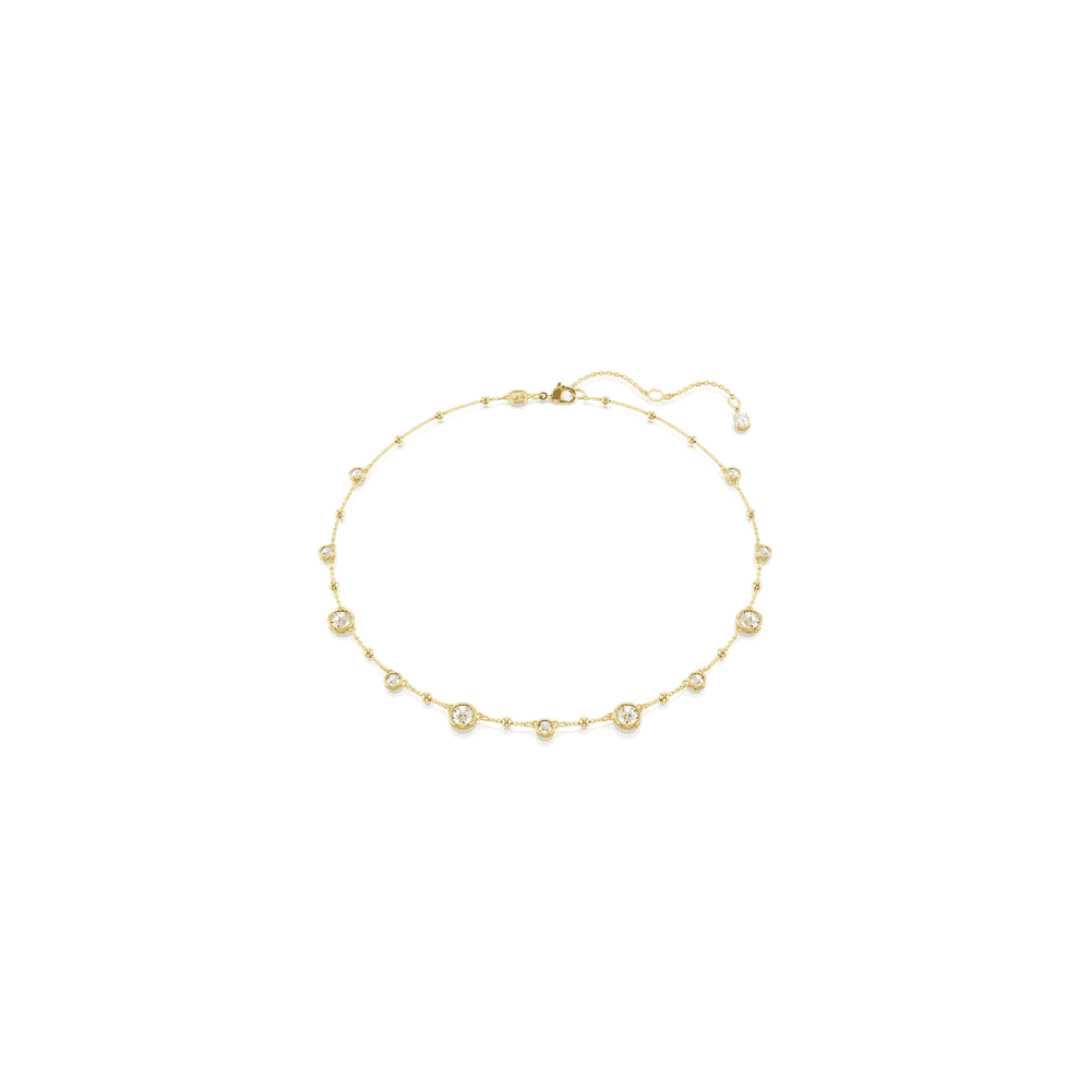 IMBER GOLD NECKLACE WITH SCATTERED RUBOVER SET CRYSTALS