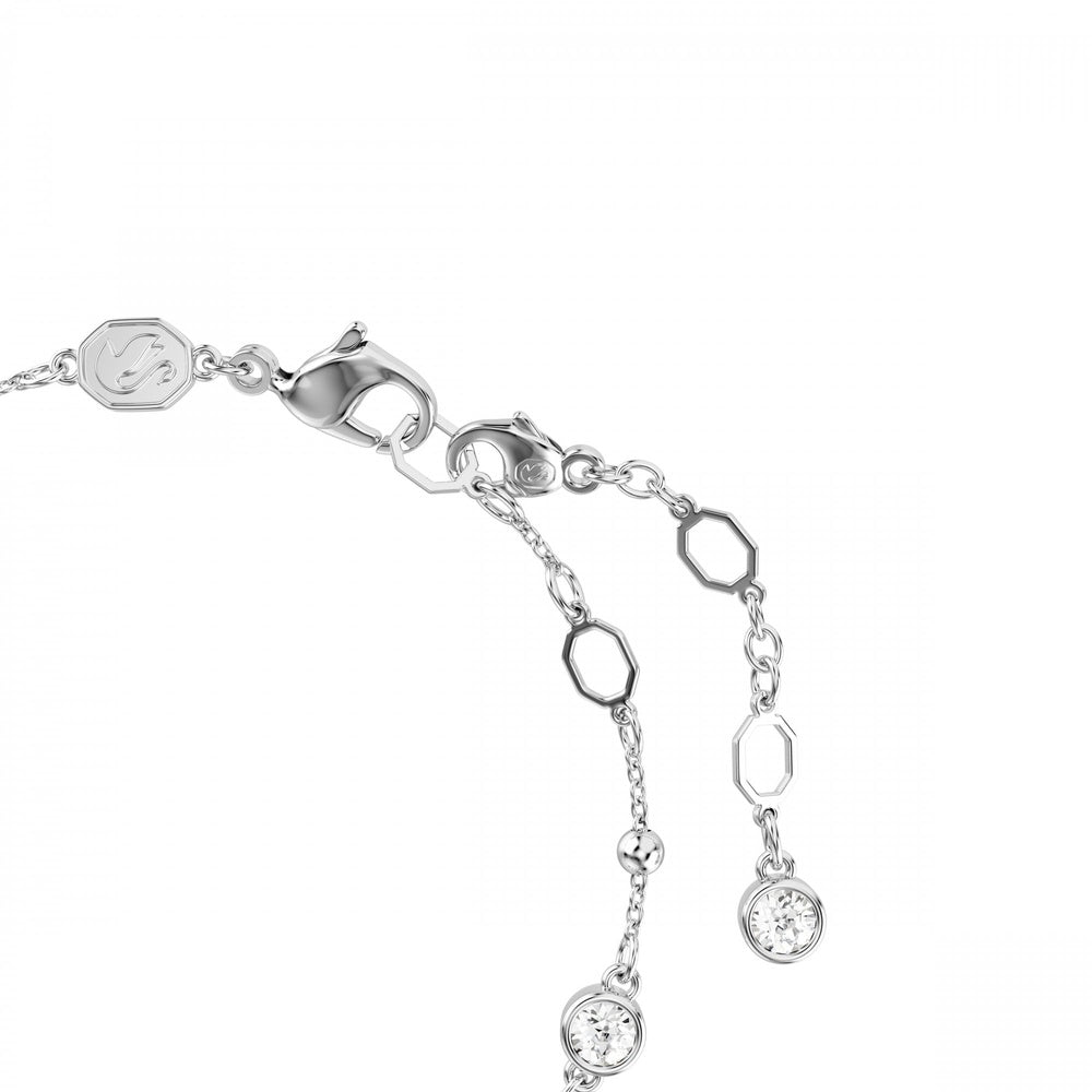 IMBER RHODIUM FINISHED BRACELET WITH ROUND RUBOVER SET CRYSTALS