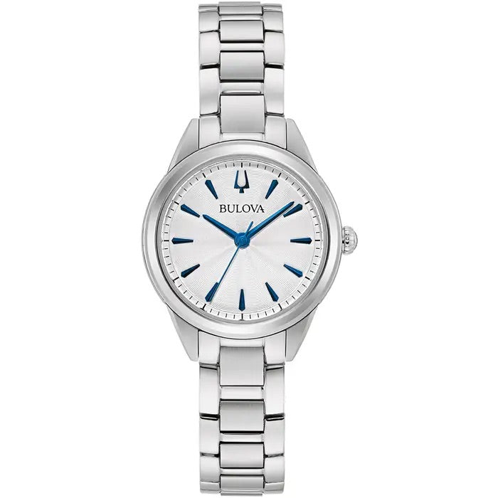 Bulova Sutton Classic White Dial Ladies Stainless Steel Watch