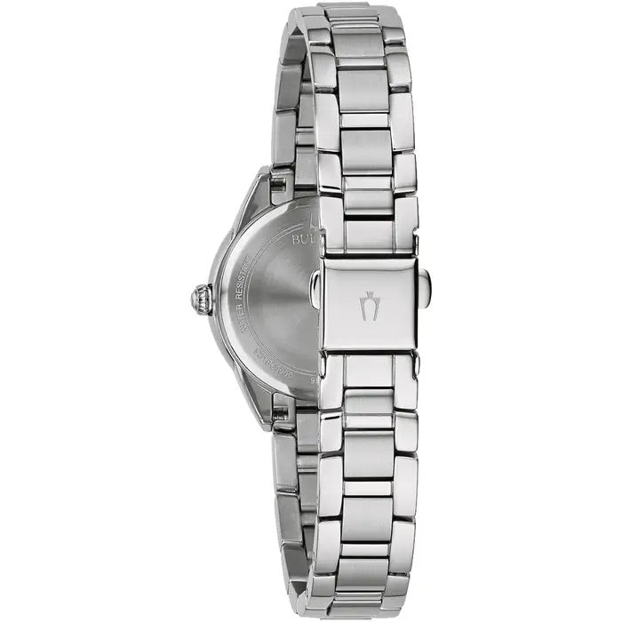 Bulova Sutton Classic White Dial Ladies Stainless Steel Watch