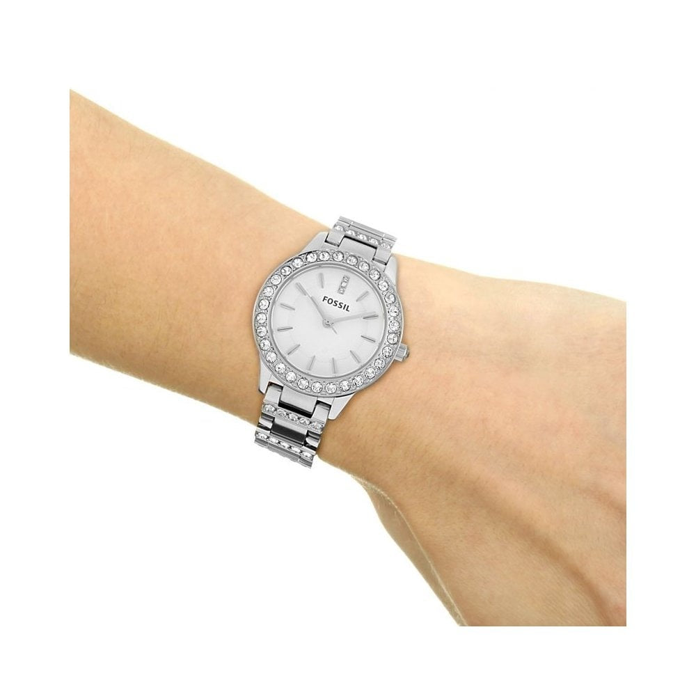 JESSE LADIES STAINLESS STEEL BRACELET WATCH WITH ZIRCONIA EMBELLISHMENT