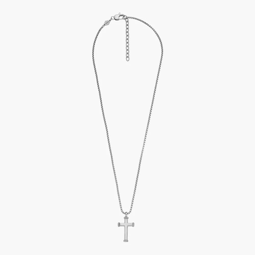 FOSSIL STAINLESS STEEL CROSS PENDANT