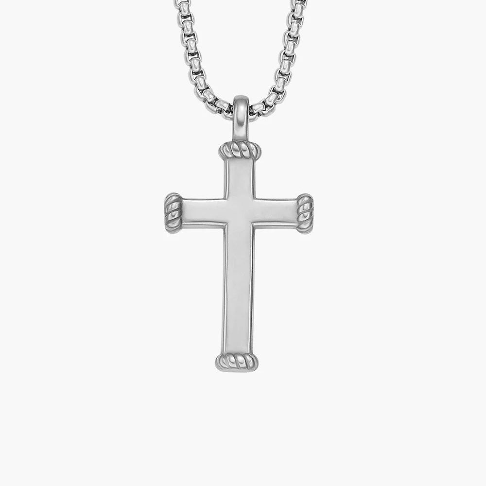 FOSSIL STAINLESS STEEL CROSS PENDANT
