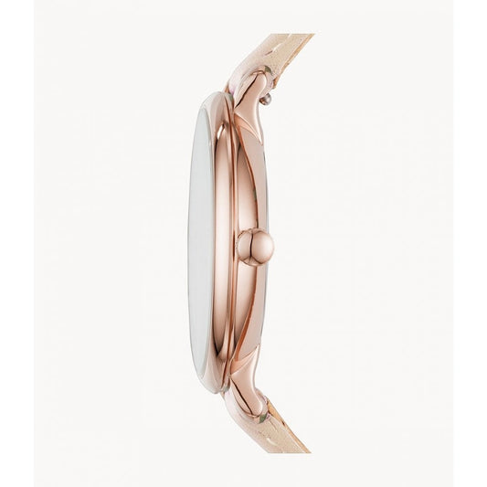 Jacqueline Three-Hand Date Blush Leather Watch