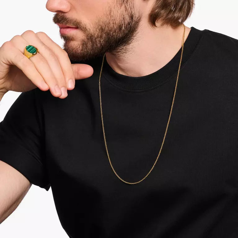 THOMAS SABO GOLD ON SIL ROUND BELCHER CHAIN