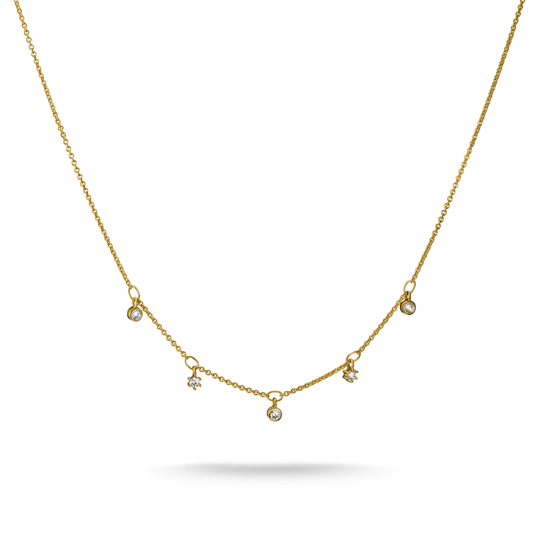 Thomas Sabo 18ct Gold on Silver White Zirconia Necklace