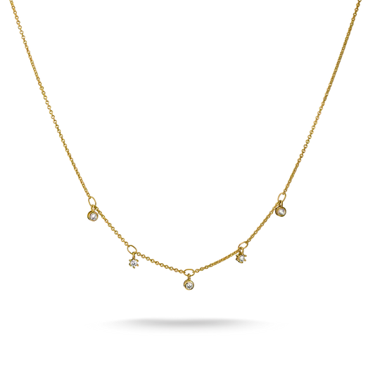 Thomas Sabo 18ct Gold on Silver White Zirconia Necklace