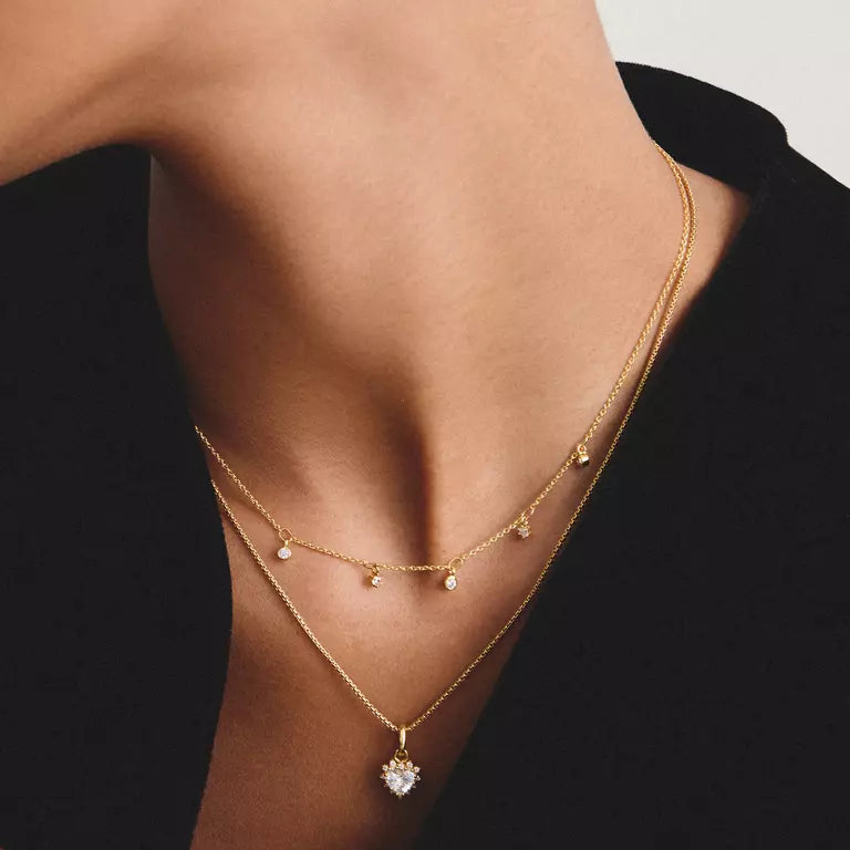 Thomas Sabo 18ct Gold on Silver White Zirconia Necklace