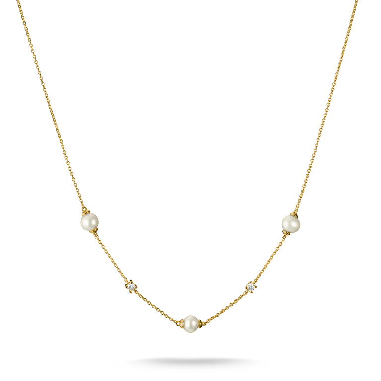 Thomas Sabo 18ct Gold on Silver Pearl & White Zirconia Necklace