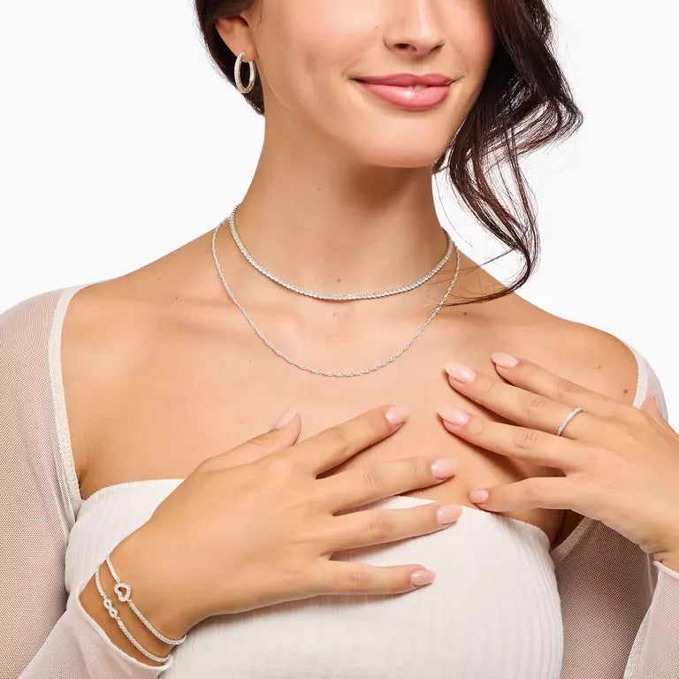Thomas Sabo Sterling Silver Tennis Necklace with White Zirconia