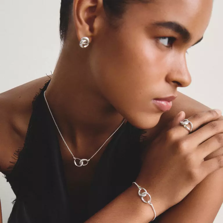 Thomas Sabo 'Together' Intertwined Rings Pendant with White Zirconia