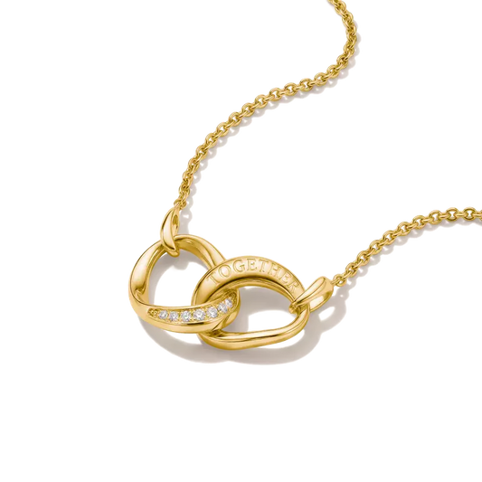 Thomas Sabo 18ct Gold on Silver 'Together' Intertwined Ring Necklace with White Zirconia