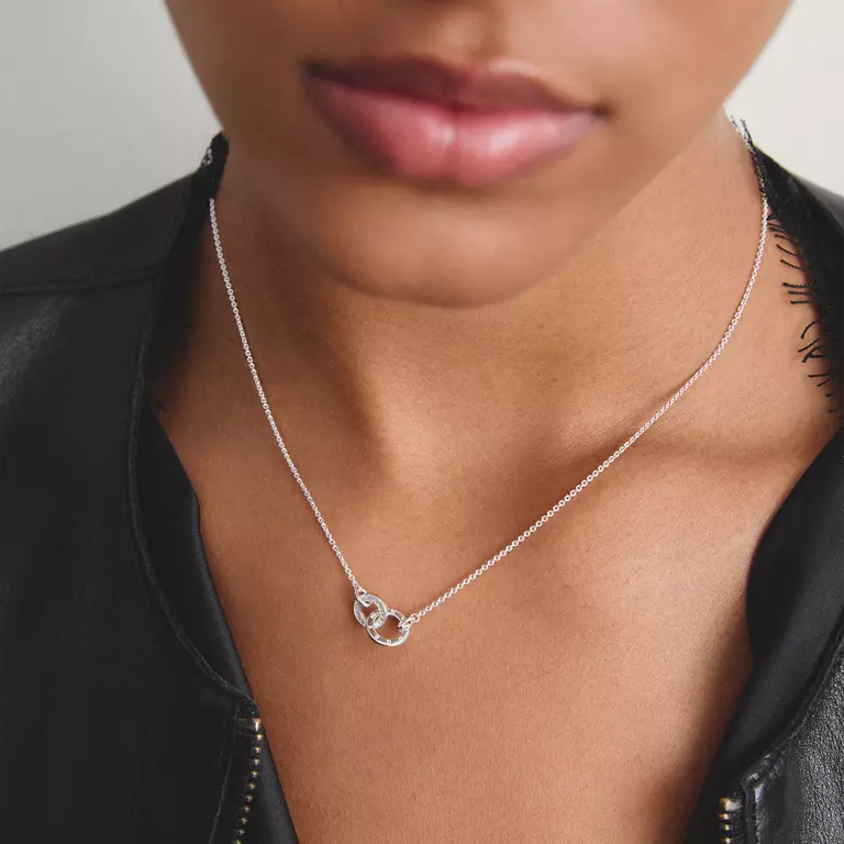 Thomas Sabo 'Together' Intertwined Rings Pendant with White Zirconia