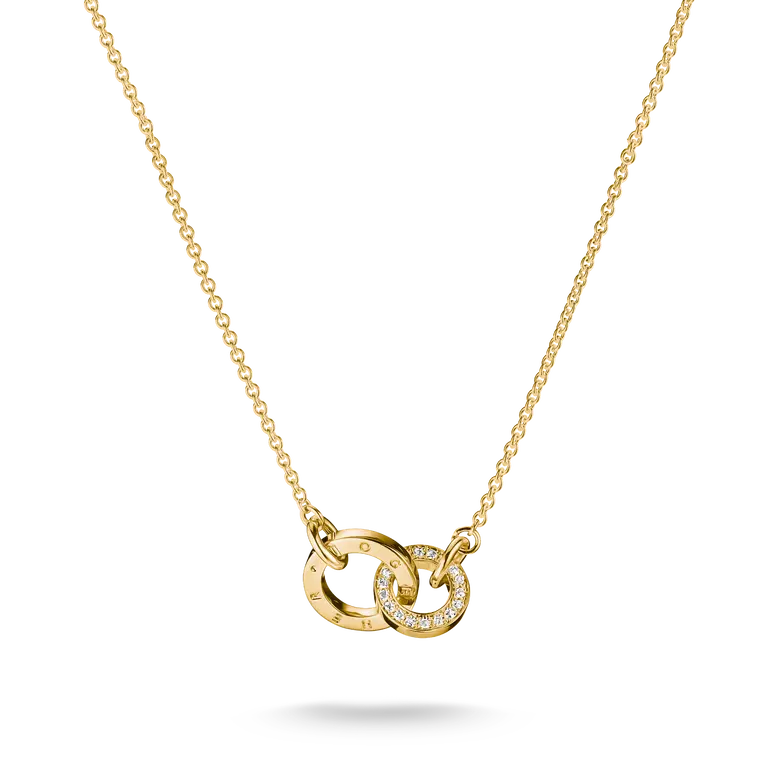 Thomas Sabo 18ct Gold on Silver 'Together' Intertwined Rings Pendant with White Zirconia